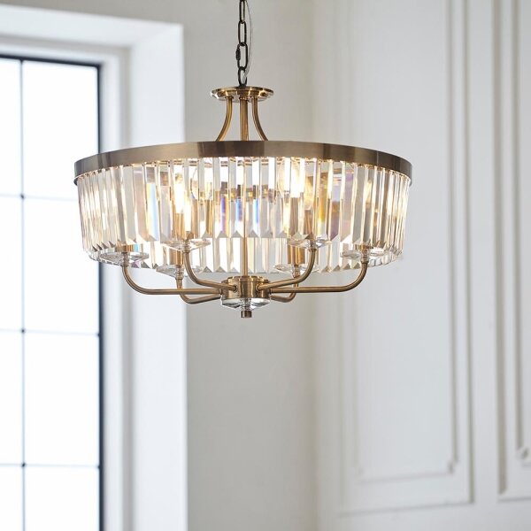Endon 102505 - Полилей на верига 6xE14/6W/230V, диам. 55 см, месинг