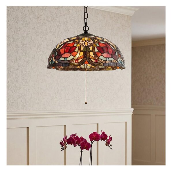 Quoizel QZ-LARISSA-P - Полилей на верига Tiffany LARISSA 3xE27/60W/230V