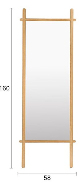 Стоящо огледало масивно дърво 58x160 cm Solene – White Label