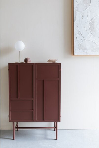 Червено метално шкафче 70x105x35 cm Davis – White Label