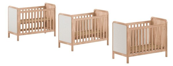 Детско креватче 60x120 cm с регулируема височина в естествен цвят Woods – Vipack