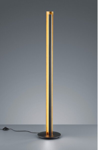 Черна LED затъмняваща се подова лампа (височина 142,5 cm) Texel – Trio