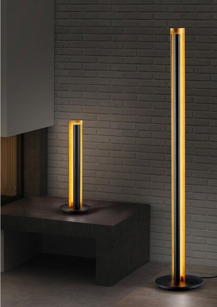 Черна LED затъмняваща се подова лампа (височина 142,5 cm) Texel – Trio