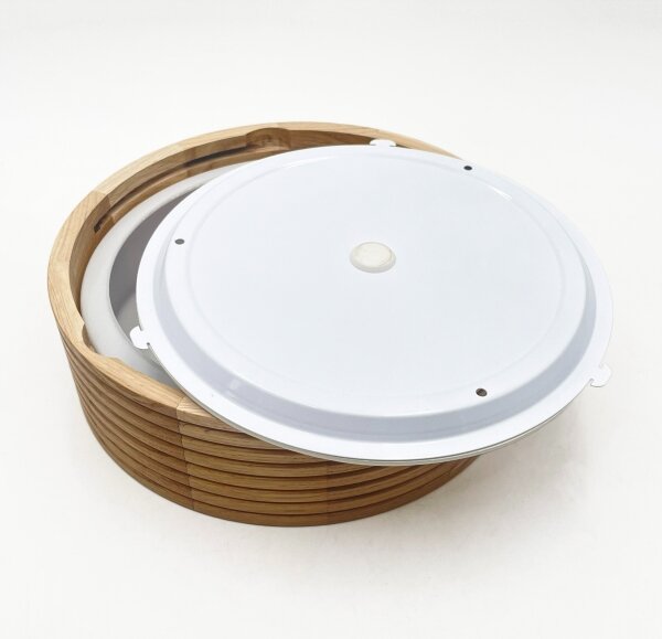 Плафон за баня LINARO 2xE27/15W/230V IP54, дъб, диаметър 27 см