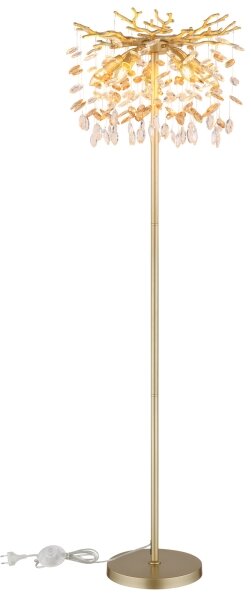 Globo 64138SG - Подова лампа QUEENA 5xE14/40W/230V златна