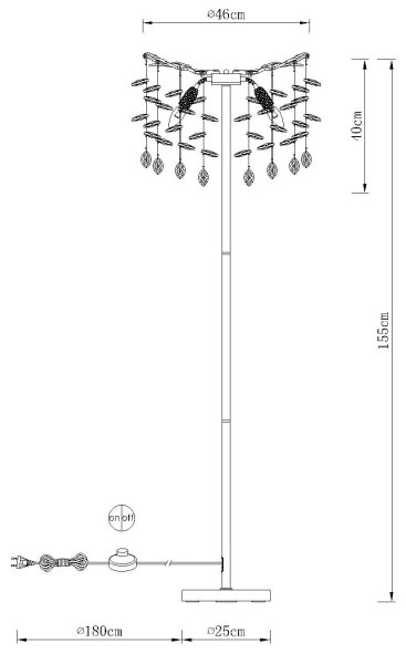 Globo 64138SS - Подова лампа QUEENA 5xE14/40W/230V сребриста