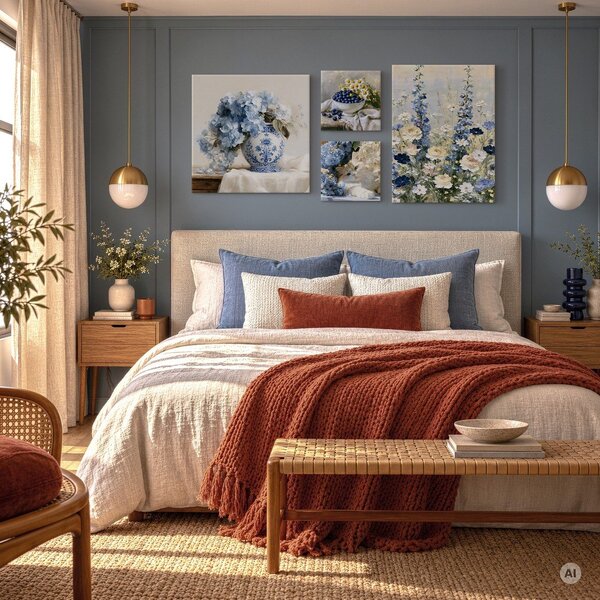 Печатна върху платно картина 60x80 cm Blue Meadow – Styler