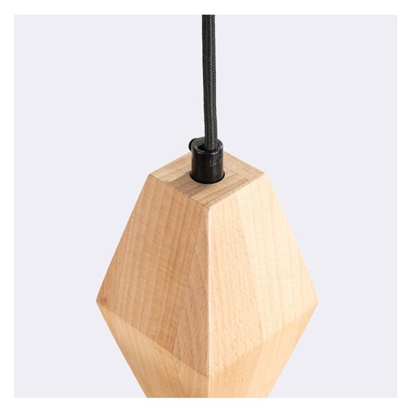 Висящо осветително тяло от масивен бук в естествен цвят ø 8 cm Cubo – Sollux