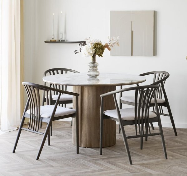 Кръгла трапезна маса с плот от имитация на мрамор ø 120 cm Athens – House Nordic