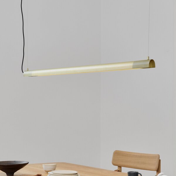 GEJST Висяща лампа Radent, месингов цвят, дължина 138 cm, G13 LED, Злато / месинг, Дневна/трапезария, Метал