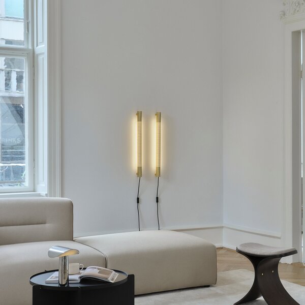 GEJST стенна лампа Radent щепсел, месинг, височина 70 cm, G13 LED, Злато / месинг, Дневна/трапезария, Метал