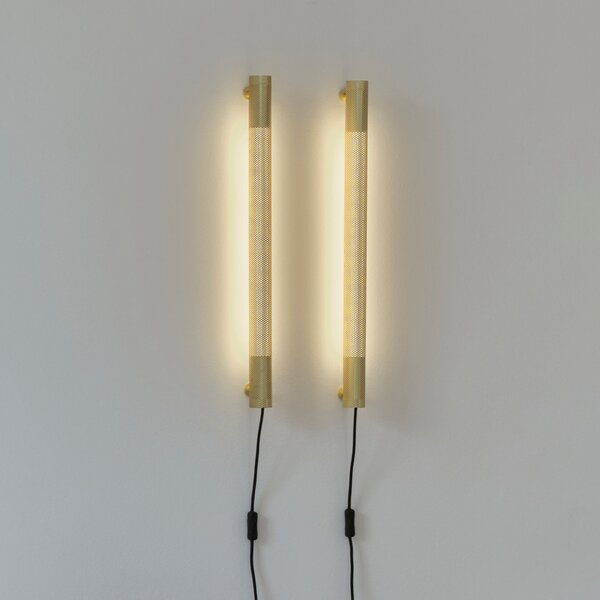 GEJST стенна лампа Radent щепсел, месинг, височина 70 cm, G13 LED, Злато / месинг, Дневна/трапезария, Метал