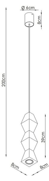 Висящо осветително тяло от масивен бук в естествен цвят ø 8 cm Cubo – Sollux