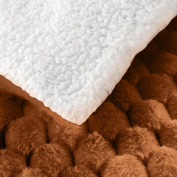 Светлокафяво одеяло от микроплюш 220x240 cm Frosty – douceur d'intérieur