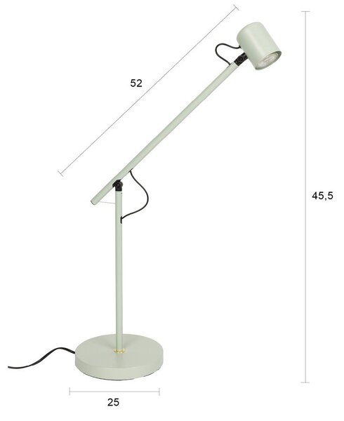 Светлозелена метална настолна лампа (височина 45,5 cm) Aero – White Label