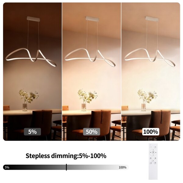Brilagi-LED Димируем полилей на кабел TWISTER LED/60W/230V 3000-6000K бежов+ДУ