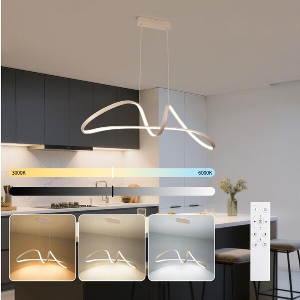 Brilagi-LED Димируем полилей на кабел TWISTER LED/60W/230V 3000-6000K бежов+ДУ