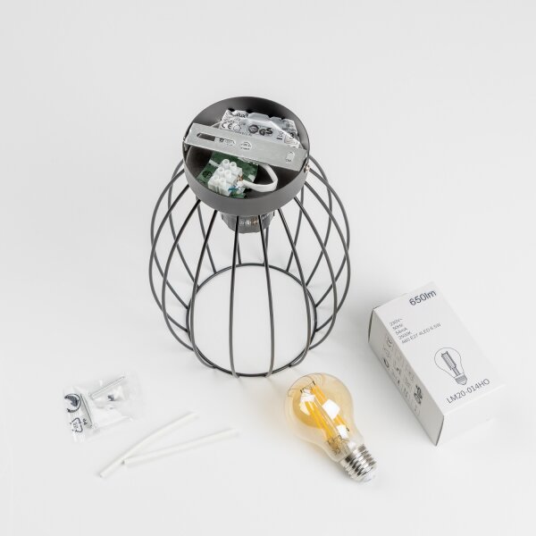 LED таванно осветително тяло 1xE27/6,5W/230V черно
