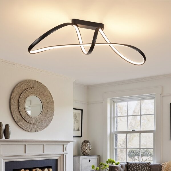 Brilagi-LED Димируем повърхностно монтиран полилей TWISTER LED/60W/230V 3000-6000K черен+ДУ