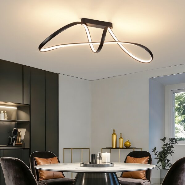 Brilagi-LED Димируем повърхностно монтиран полилей TWISTER LED/60W/230V 3000-6000K черен+ДУ