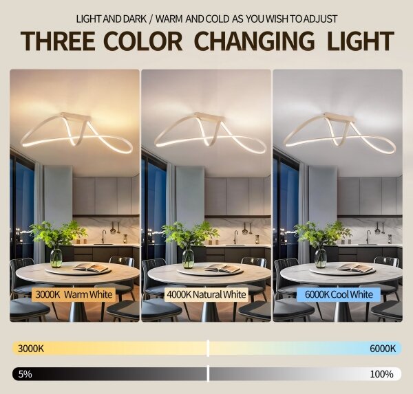 Brilagi-LED Димируем таванен плафон TWISTER LED/60W/230V 3000-6000K бежов+ДУ