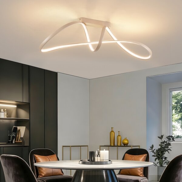 Brilagi-LED Димируем таванен плафон TWISTER LED/60W/230V 3000-6000K бежов+ДУ