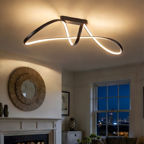 Brilagi-LED Димируем повърхностно монтиран полилей TWISTER LED/60W/230V 3000-6000K черен+ДУ