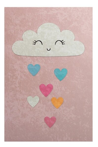 Розов детски килим подходящ за пране 100x160 cm Clouds – Mila Home