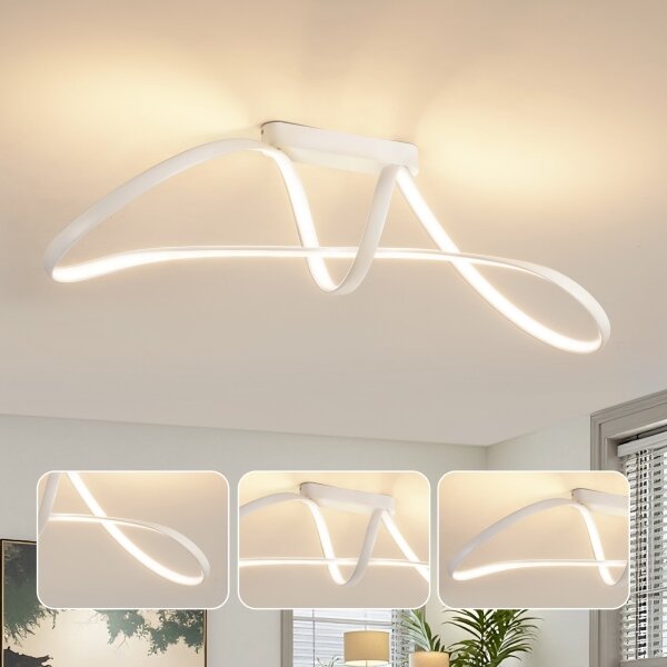 Brilagi-LED Димируем плафон TWISTER LED/60W/230V 3000-6000K бял+ДУ