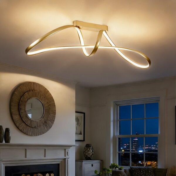 Brilagi-LED Плафон с възможност за димиране TWISTER LED/60W/230V 3000-6000K златен+ДУ