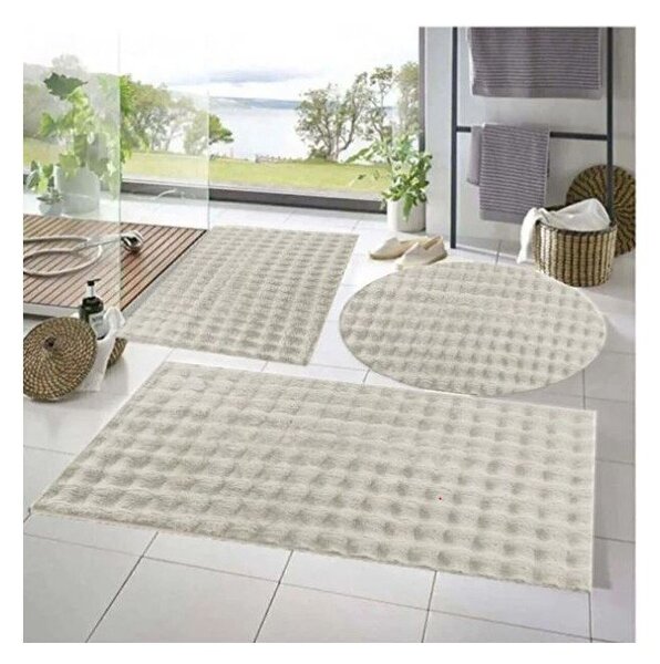 Кремави килими за баня в комплект 3 бр. 60x100 cm Powder – Mila Home