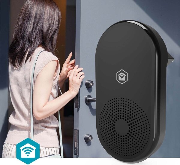 Nedis WIFICDPC11CBK - Гонг за звънец SmartLife Wi-Fi, черен