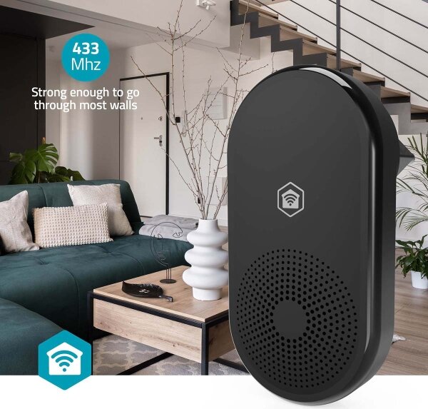 Nedis WIFICDPC11CBK - Гонг за звънец SmartLife Wi-Fi, черен