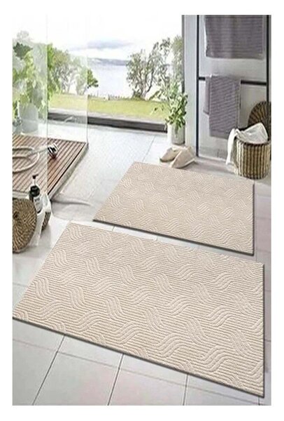 Бежови килими за баня в комплект 2 бр. 60x100 cm – Mila Home