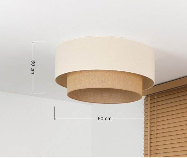 Duolla - Таванно осветително тяло BOHO 3xE27/15W/230V Ø 60 см кремаво/бежово