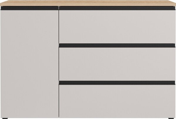 Сиво-бежов/в светло естествен цвят скрин 135x91x41 cm Cormano – Germania