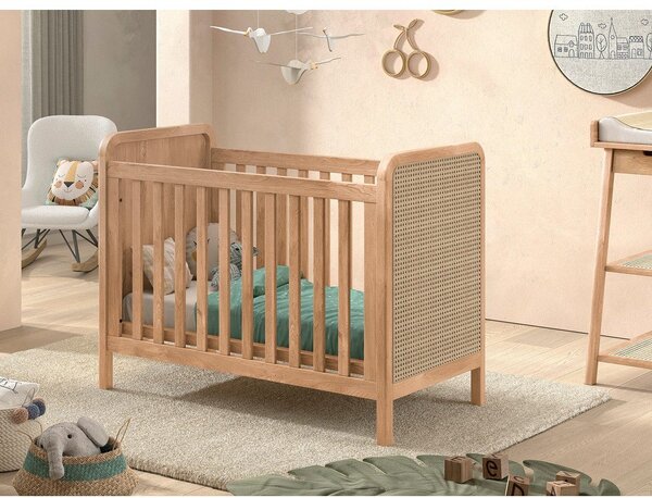 Детско креватче 60x120 cm с регулируема височина в естествен цвят Woods – Vipack