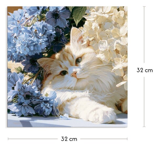 Печатна върху платно картина 32x32 cm Floral Feline – Styler