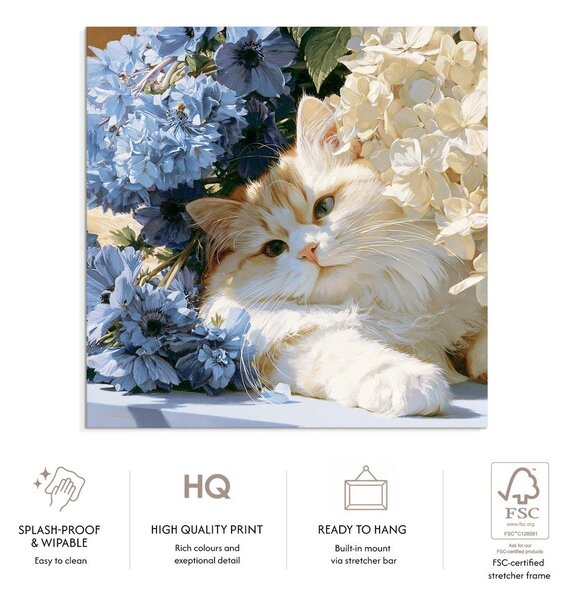 Печатна върху платно картина 32x32 cm Floral Feline – Styler