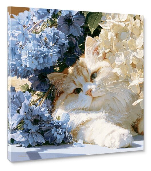 Печатна върху платно картина 32x32 cm Floral Feline – Styler