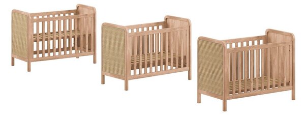 Детско креватче 60x120 cm с регулируема височина в естествен цвят Woods – Vipack