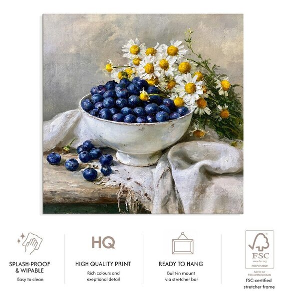Печатна върху платно картина 32x32 cm Blueberry Bowl – Styler