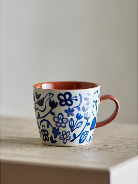 Сини/кремави глинени чаши в комплект 4 бр. 300 ml Figuria – Bloomingville