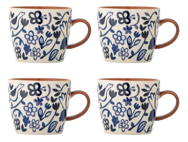 Сини/кремави глинени чаши в комплект 4 бр. 300 ml Figuria – Bloomingville