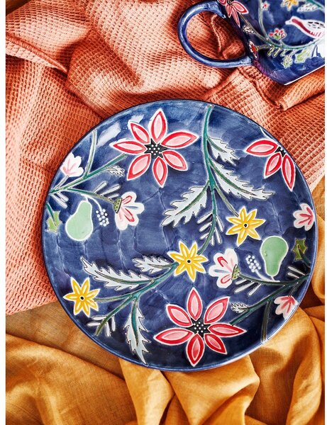 Тъмносини десертни глинени чинии в комплект 4 бр. ø 20,5 cm Meredith – Bloomingville