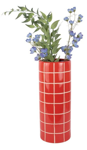 Червена керамична ваза (височина 40 cm) Retro Tiles – PT LIVING
