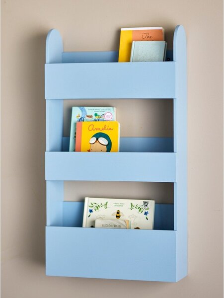 Синя детска библиотека от масивна Пауловния 38x70x12 cm Moris – Bloomingville Mini