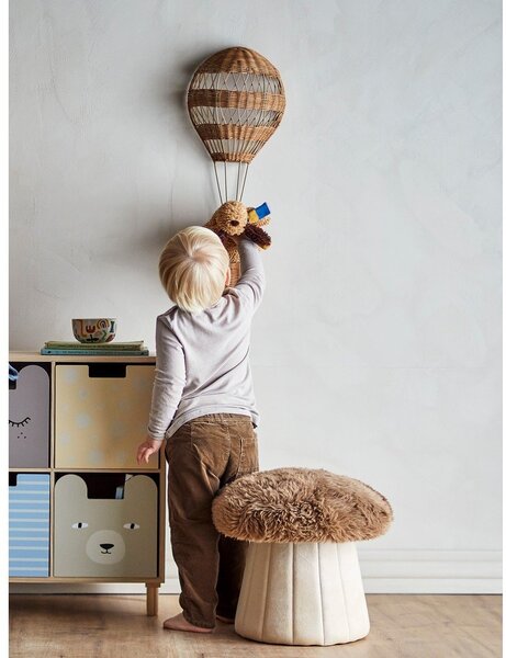 Кафяв/в естествен цвят детски пуф Bertil – Bloomingville Mini