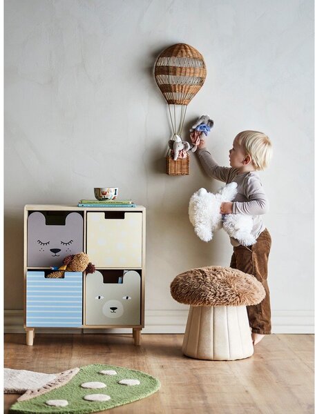 Кафяв/в естествен цвят детски пуф Bertil – Bloomingville Mini