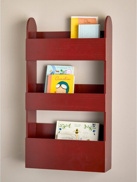 Червена детска библиотека от масивна Пауловния 38x70x12 cm Moris – Bloomingville Mini